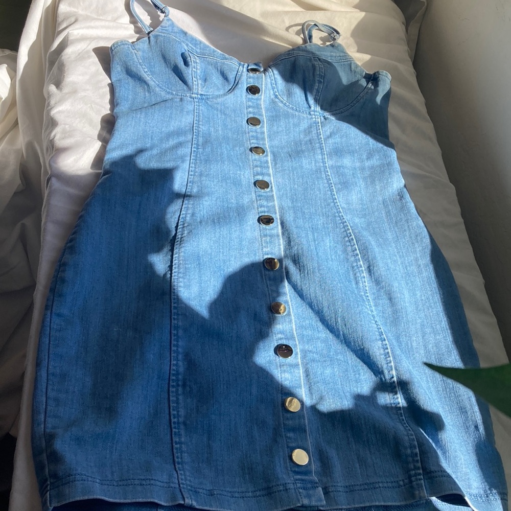 Denim midi dress